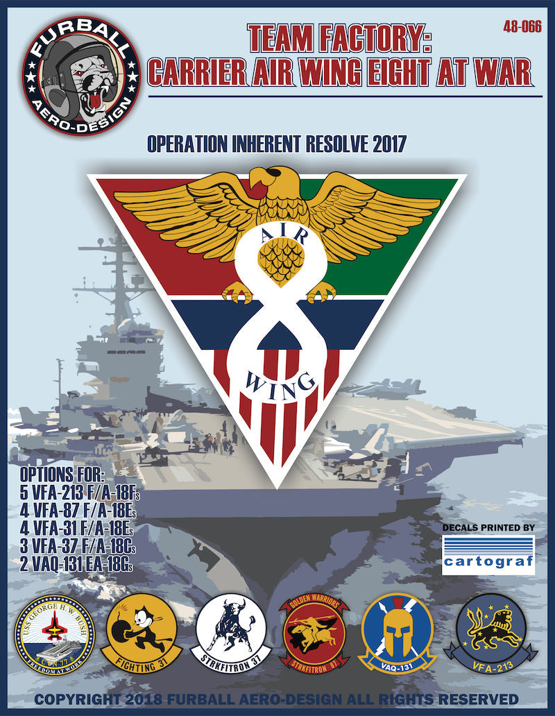 Team Factory: Carrier Air Wing Eight At War Operation Inherent Resolve 2017 (Decal)