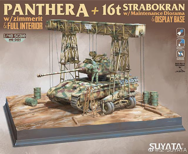 Panther A + 16t Strabokran w/ Zimmerit & Full Interior 1:48