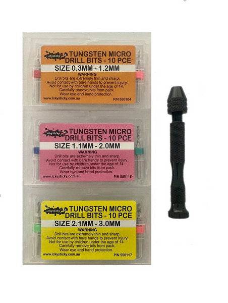 TUNGSTEN MICRO DRILL BIT SET W/HANDLE 31 PIECE - Rising Sun FPV