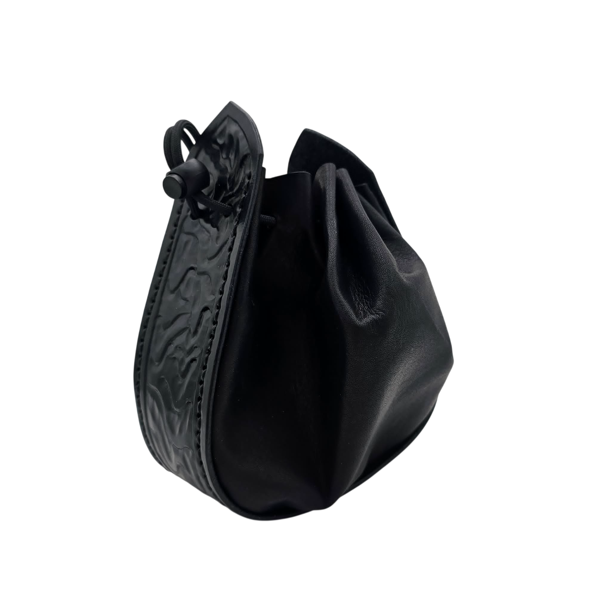ATD Crafting – Hand-Stitched Leather Dice Bag - Black Pudding
