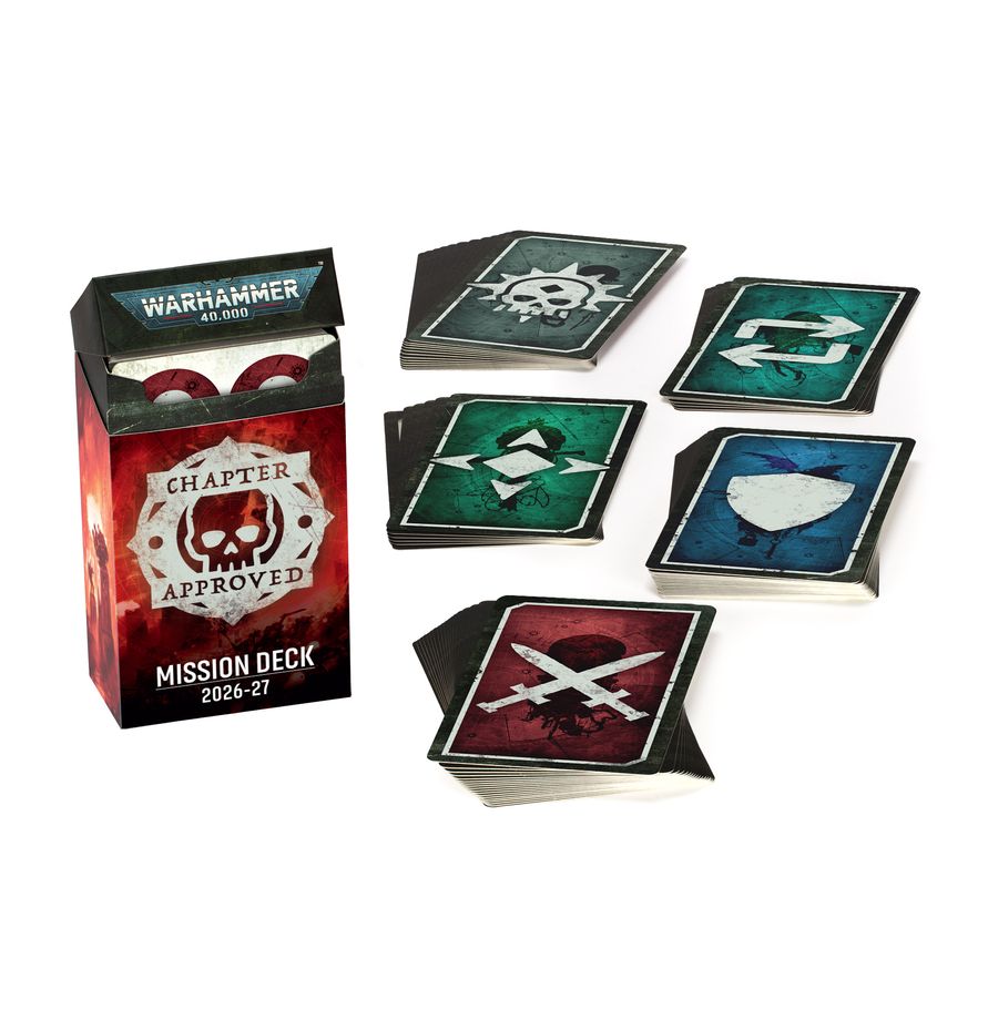40-65 WARHAMMER 40K: CHAPTER APPROVED MISSION DECK ENG Pre-orders ship on or after launch day 27/06/2026