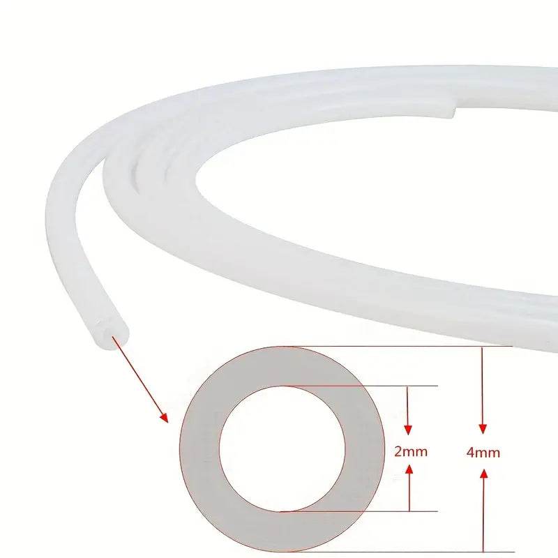 Ted Lele 8-Meter (26.2 Ft) PTFE Teflon Bowden Tube – 4mm OD X 2mm ID, White, Includes Tube Cutter For 3D Printers