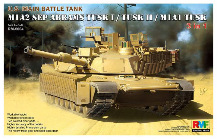 US M1A2 SEP Abrams Main Battle Tank TUSK I / TUSK II / M1A1 TUSK (3 in 1)