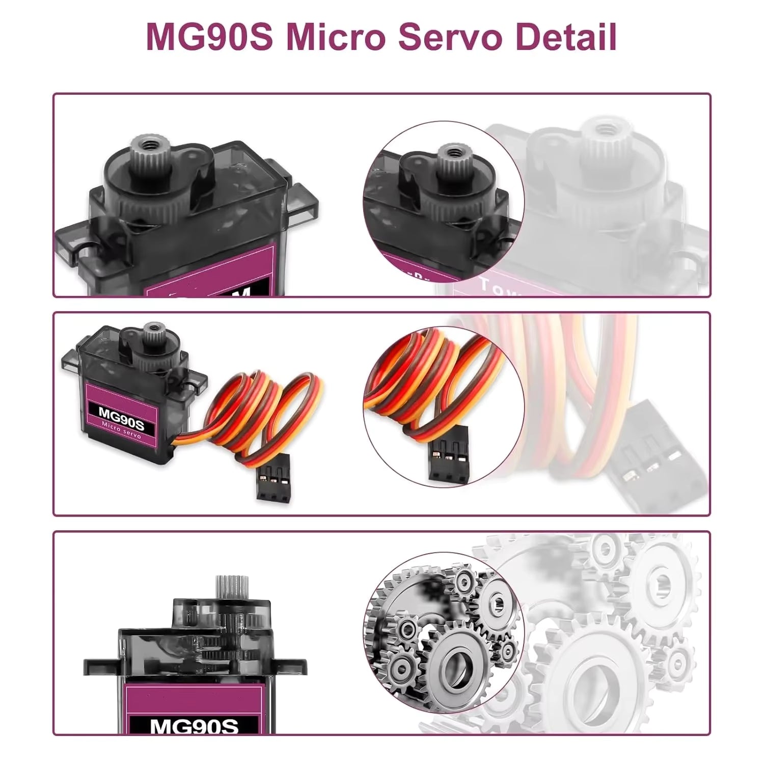 MG90S *360 Degree* Servo All Metal Gear 9g SG90 Upgraded Version is for Continuous rotation