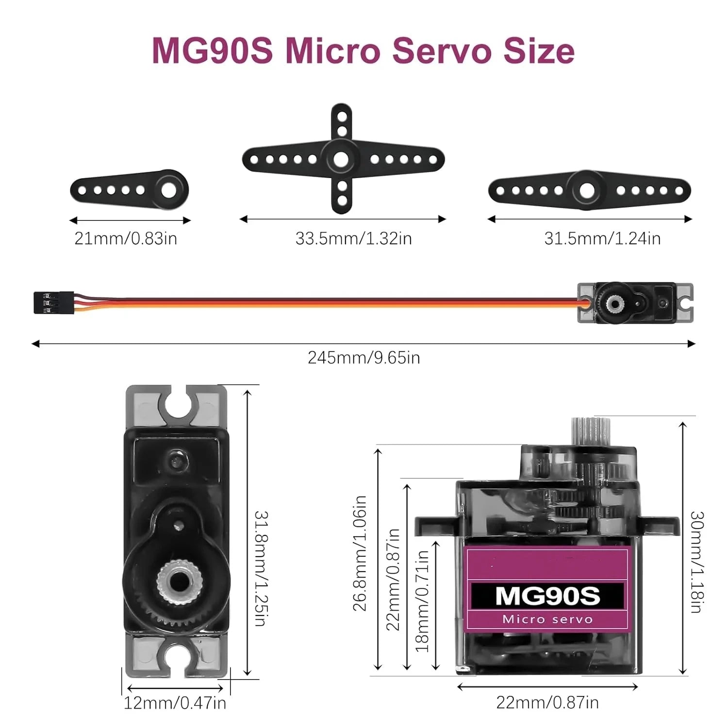 MG90S *360 Degree* Servo All Metal Gear 9g SG90 Upgraded Version is for Continuous rotation