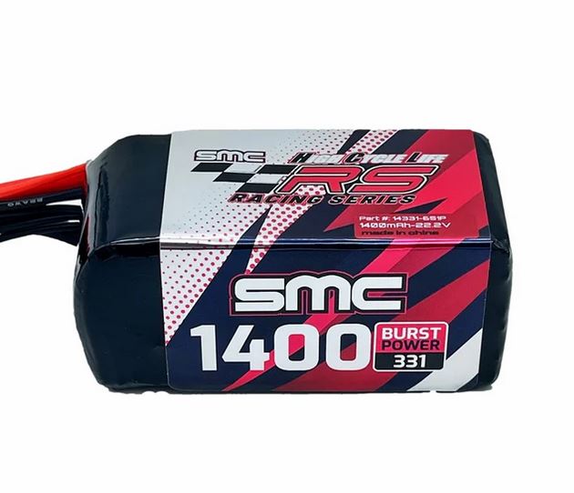 SMC Racing Series 22.2V 6S 1400mAh Lipo Battery Pack - XT60 Plug