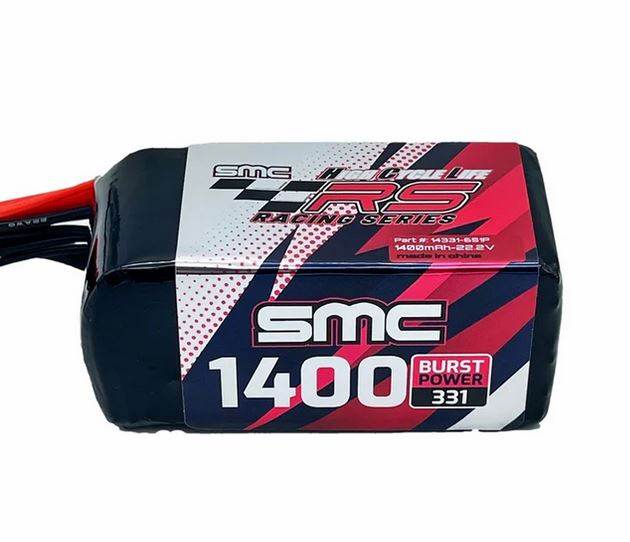 SMC Racing Series 22.2V 6S 1400mAh Lipo Battery Pack - XT60 Plug - Rising Sun FPV
