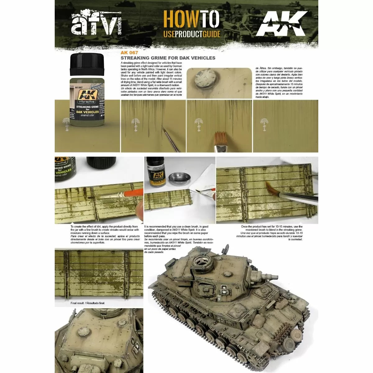 AK Interactive - Weathering Products - Streaking Grime for Afrika Korps Vehicles 35ml