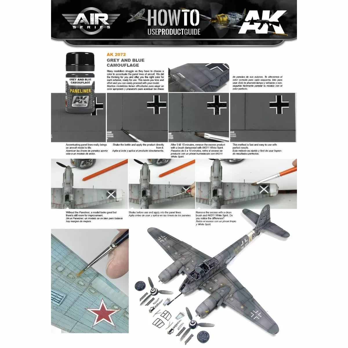 AK Interactive - Weathering Products - Paneliner for Grey and Blue Camouflage 35ml