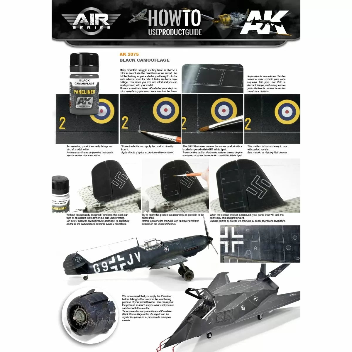 AK Interactive - Weathering Products - Paneliner for Black Camouflage 35ml