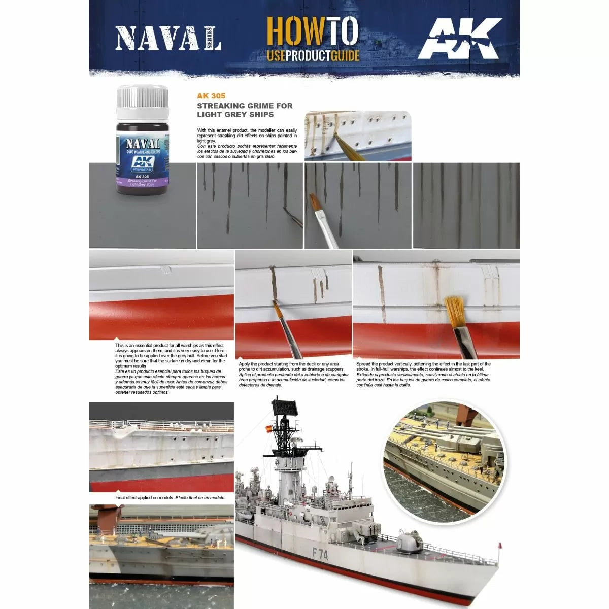 AK Interactive - Weathering Products - Streaking Grime For Light Grey Ships 35ml