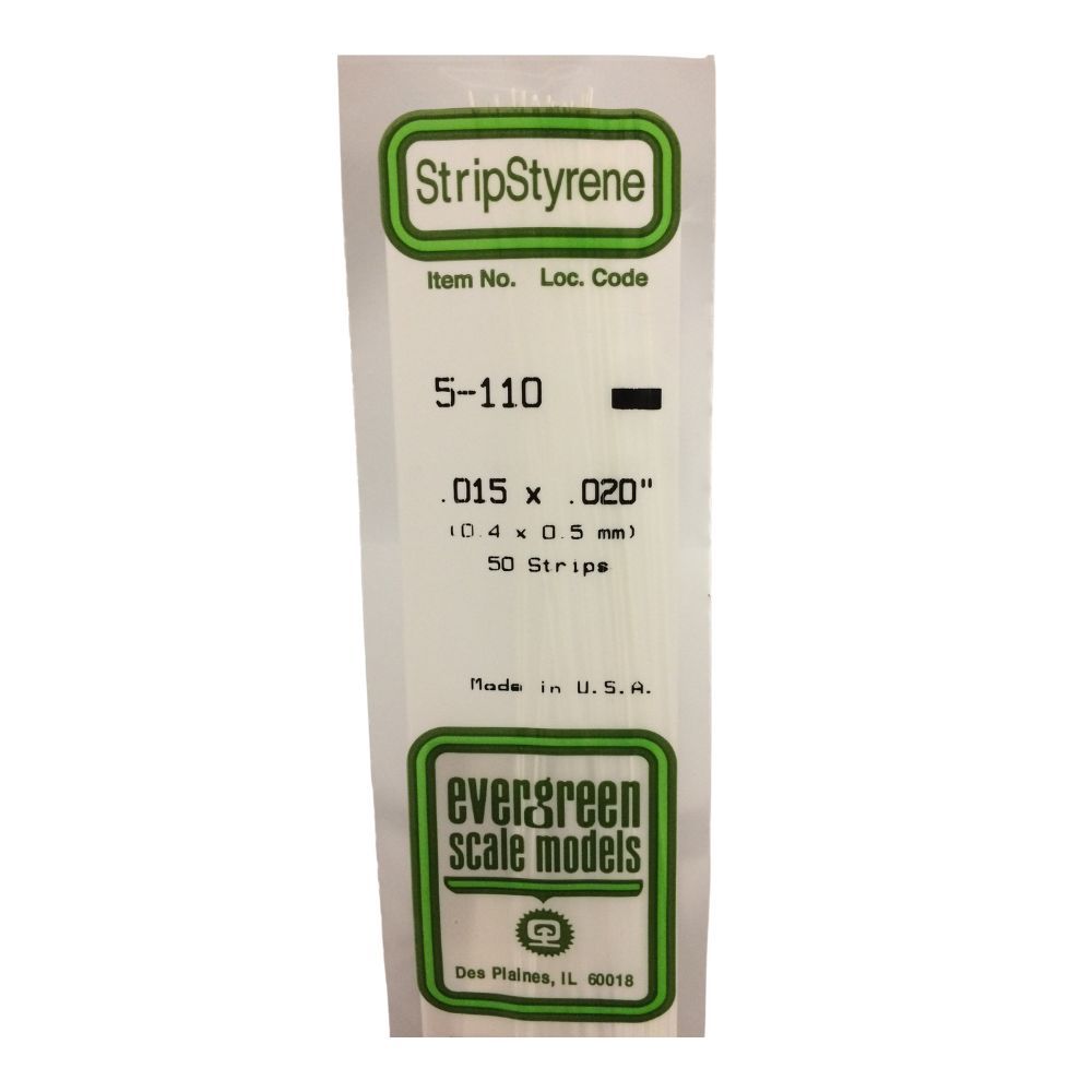 Evergreen 110 Styrene Strip .015 x .020 in (10 Pack)