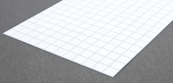 Evergreen 14507 Styrene Square Tile Sheet, 1/2 in Squares, 12 x 24 in