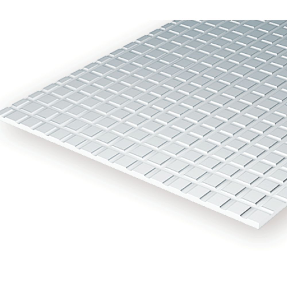Evergreen 14518 Styrene Sidewalk Sheet, 1/2 in Squares, 12 x 24 in