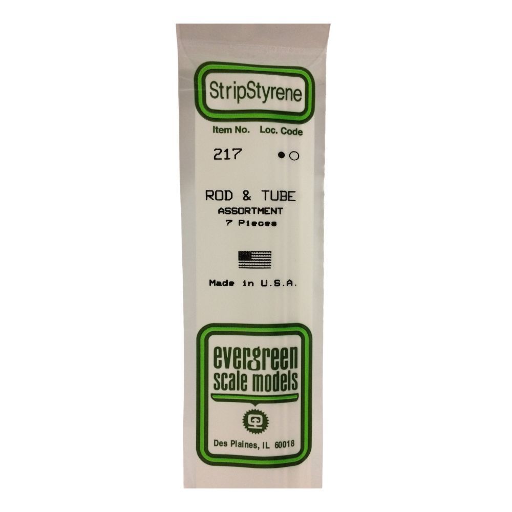 Evergreen 217 Styrene Rod & Tube Assortment (7 Pack)