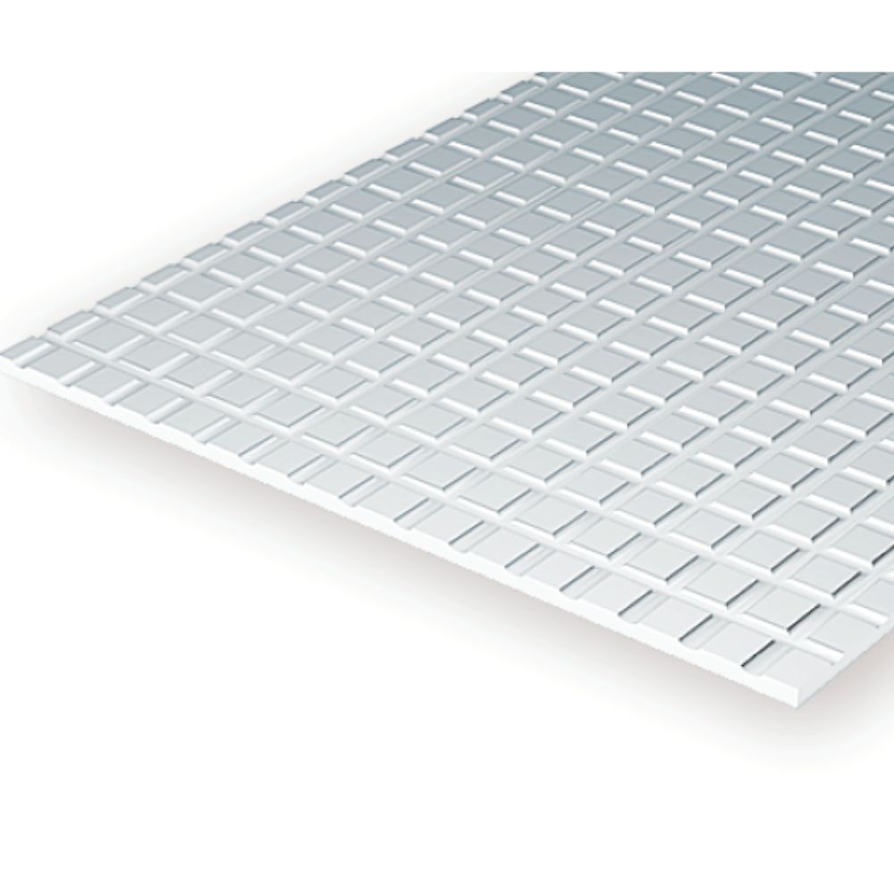 Evergreen 4503 Styrene Square Tile Sheet, 1/8 in Squares, 6 x 12 in