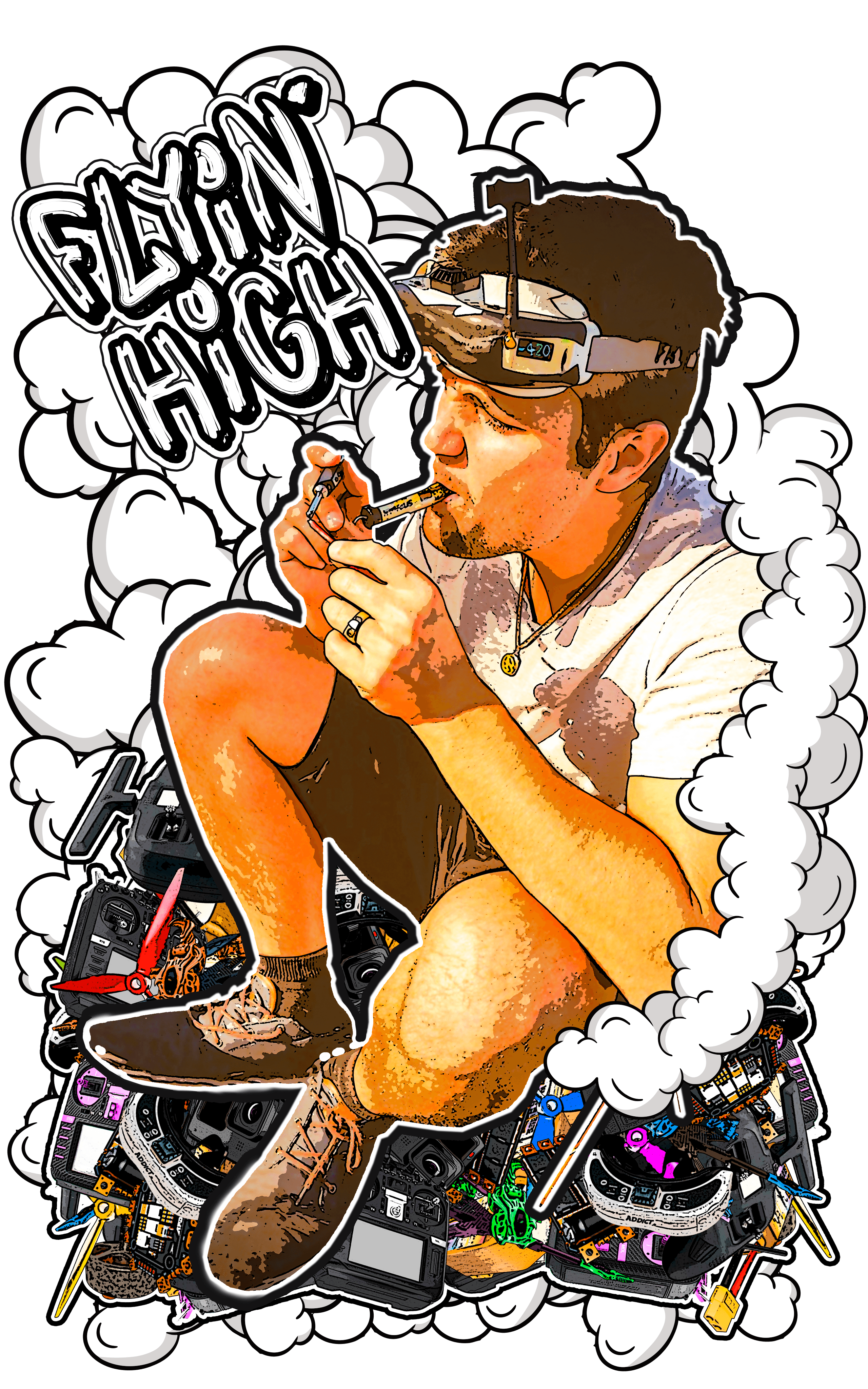 G'dayyyyyy Stu Here T-Shirt - Rising Sun FPV