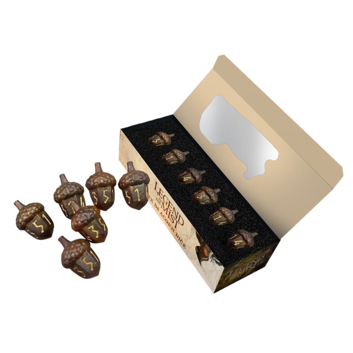 Fanroll: Legend in the Mist Resin Acorn Dice Set: 6d6