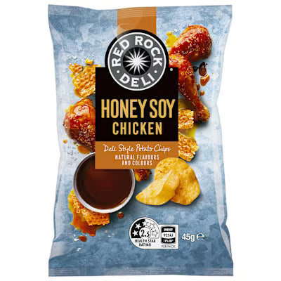 Red Rock Deli Deli Style Potato Chips Honey Soy Chicken 45g