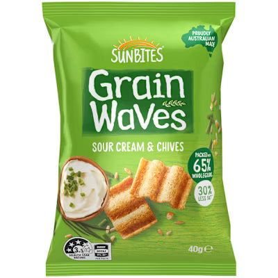 Sunbites Grain Waves Wheat Snacks Sour Cream & Chives 40g