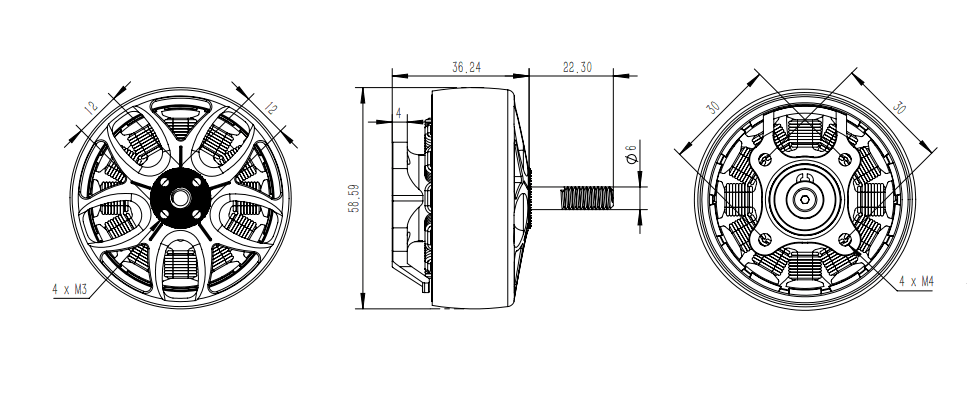 Rising Sun FPV - Hades X Class Motor 4715 360kv 12s/650kv 6s - Rising Sun FPV