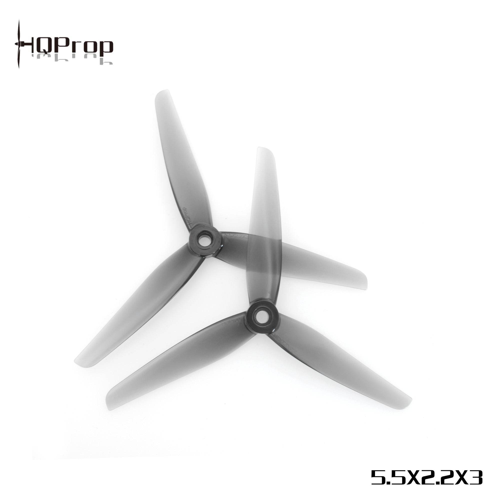HQProp 5.5X2.2X3 Light Grey (2CW+2CCW)-Poly Carbonate - Rising Sun FPV