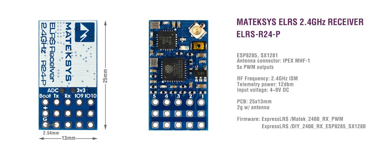 MatekSYS EXPRESSLRS/ELRS 2.4GHZ PWM RECEIVER - Rising Sun FPV