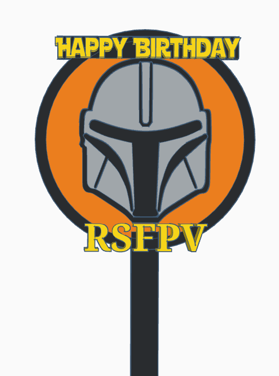 Simple Mando helmet cake topper - Rising Sun FPV