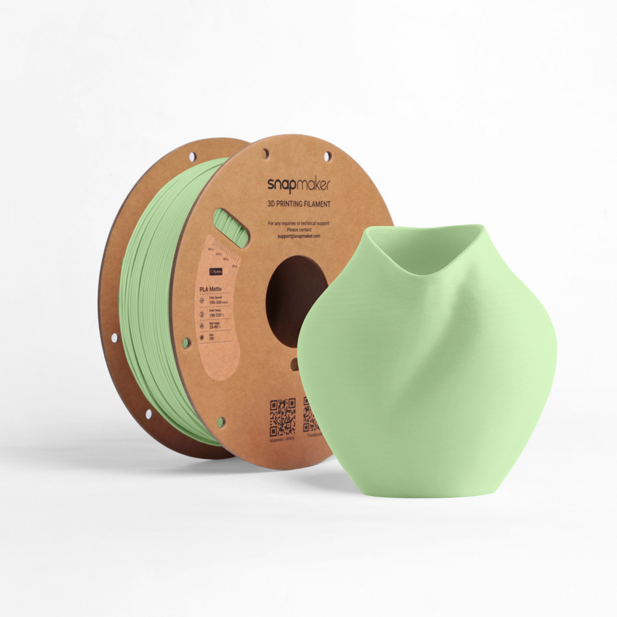 Snapmaker Matte PLA Filament (1kg, RFID) - Moss Mist