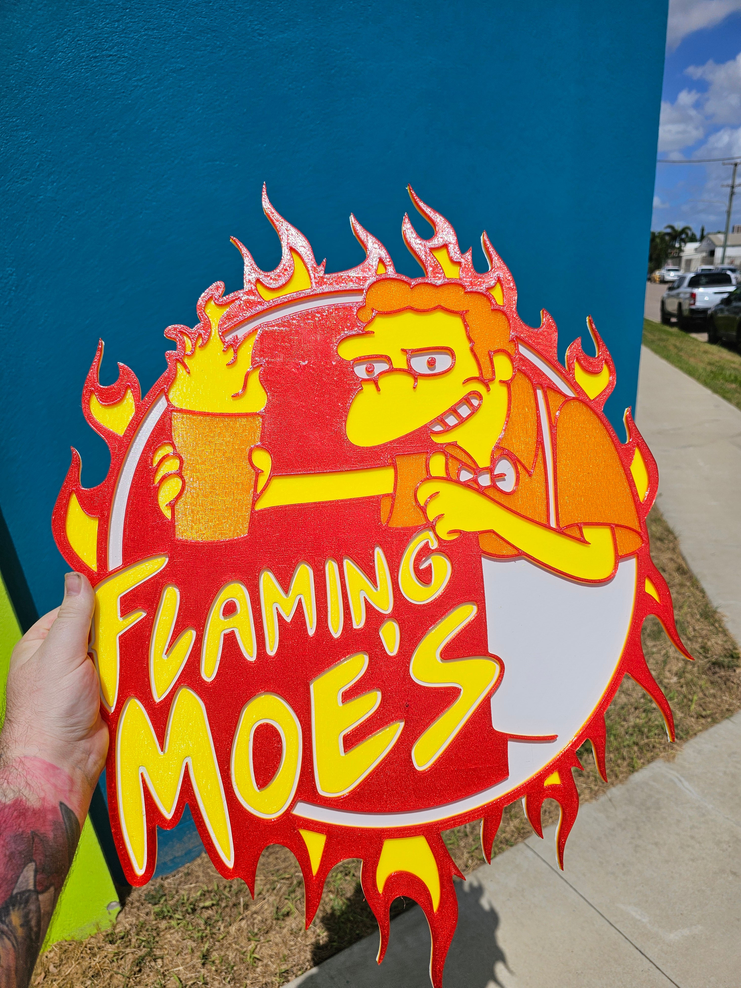 Simpsons Flaming Moe's Bar Sign Large - Rising Sun FPV