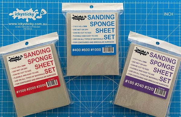 SANDING SPONGE SHEET SETS 3 PACK