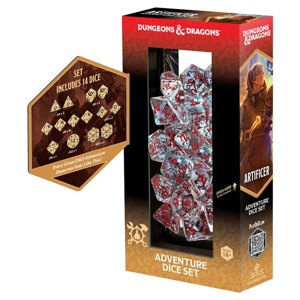 Sirius Dice - D&D Adventure Dice - Artificer - Clear