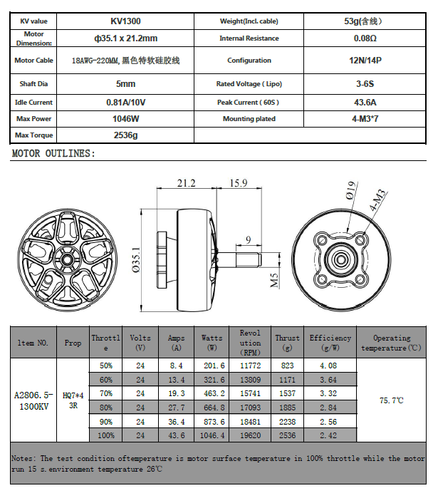 Rising Sun FPV - Helios Motor 2806.5 1300kv - Rising Sun FPV