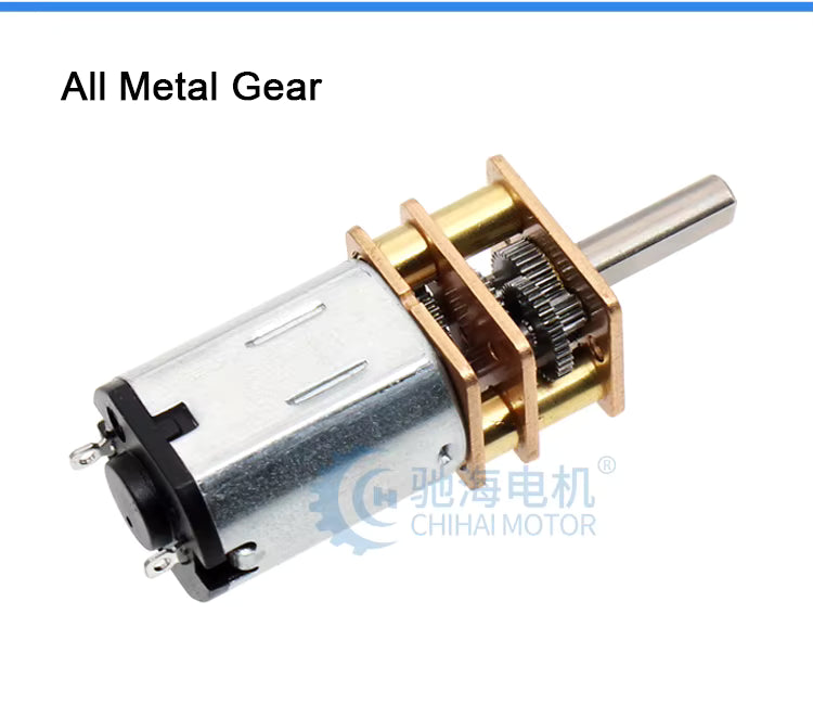 2x GM12-N10 Brushed 1.5V-6V 1000RPM TINY Gear Motor with 10mm D-shaft