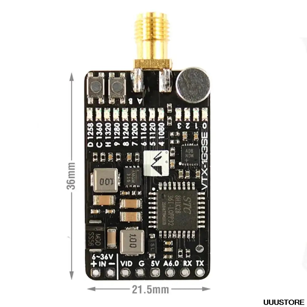 Matek System VTX-1G3SE-9 Transmitter - 1.2G/1.3GHz 9CH INTL 0.1mW/25mW/200mW/800mW FPV Transmitter