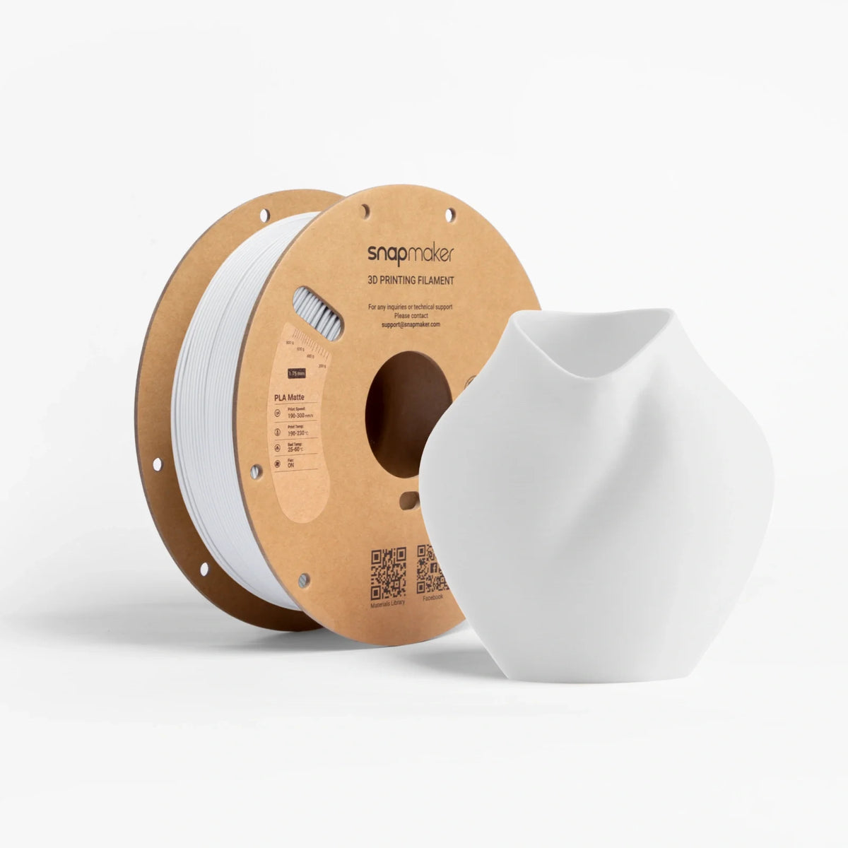 Snapmaker Matte PLA Filament (1kg, RFID) - Ivory White