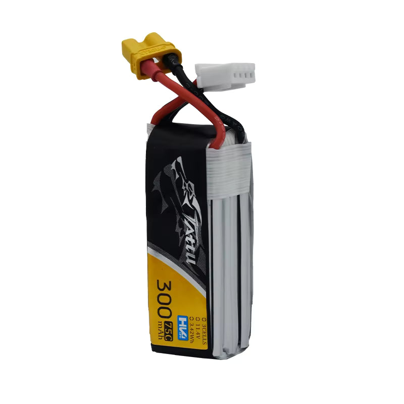 TATTU 11.4V/3S 300mAh 75C LiPo Battery with XT30 Plug