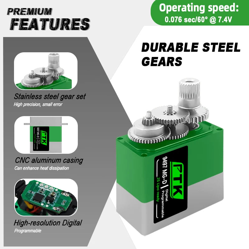 MG-D 20g size Digital Servo Metal gear - Programmable - 2S Lipo supported