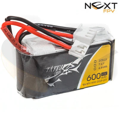 Tattu 600mAh 2s 45c Lipo Battery Pack XH-2P & XH-3P Connectors