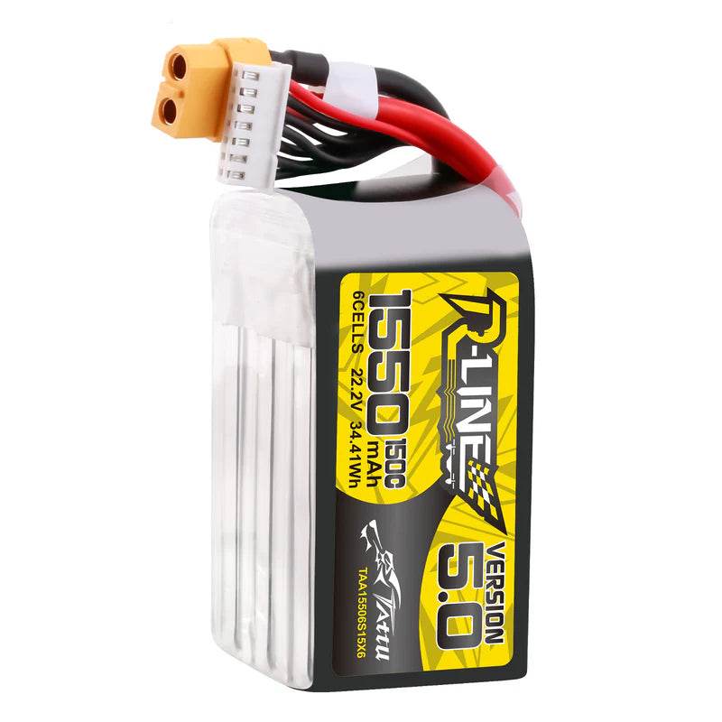 Tattu R-Line Version 5.0 1550mAh 22.2V150C6S1PLipo BatteryPack With XT60 Plug - Rising Sun FPV