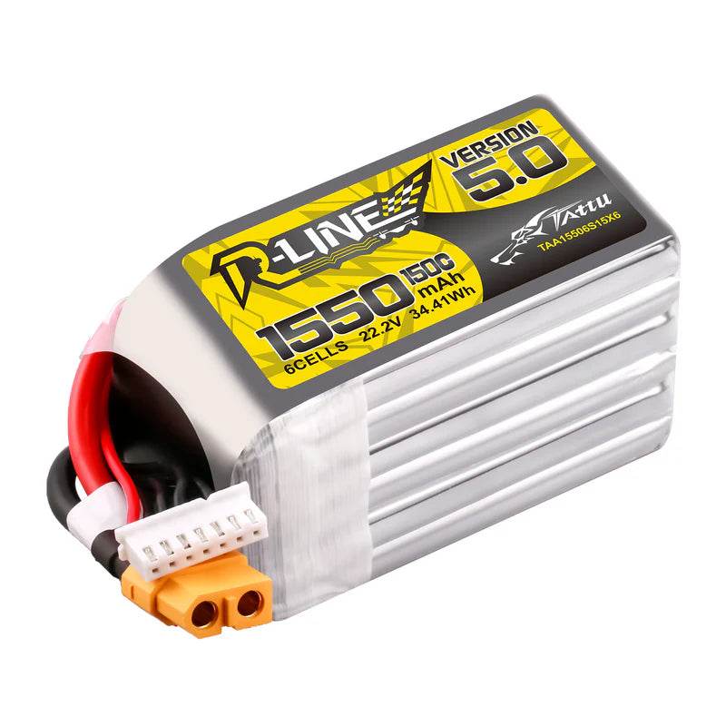 Tattu R-Line Version 5.0 1550mAh 22.2V150C6S1PLipo BatteryPack With XT60 Plug - Rising Sun FPV