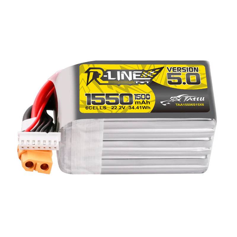 Tattu R-Line Version 5.0 1550mAh 22.2V150C6S1PLipo BatteryPack With XT60 Plug - Rising Sun FPV