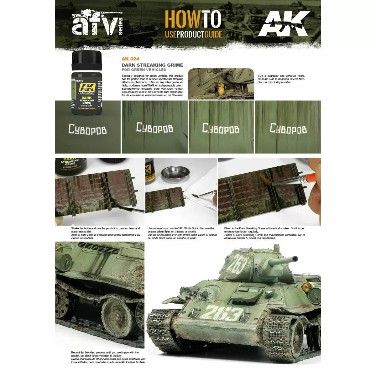 AK Interactive - Weathering Products - Streaking Grime for Dark Vehicles 35ml