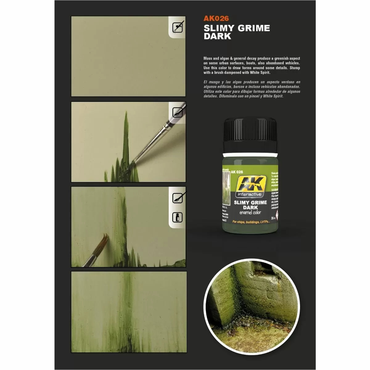 AK Interactive - Weathering Products - Slimy Grime Dark 35ml