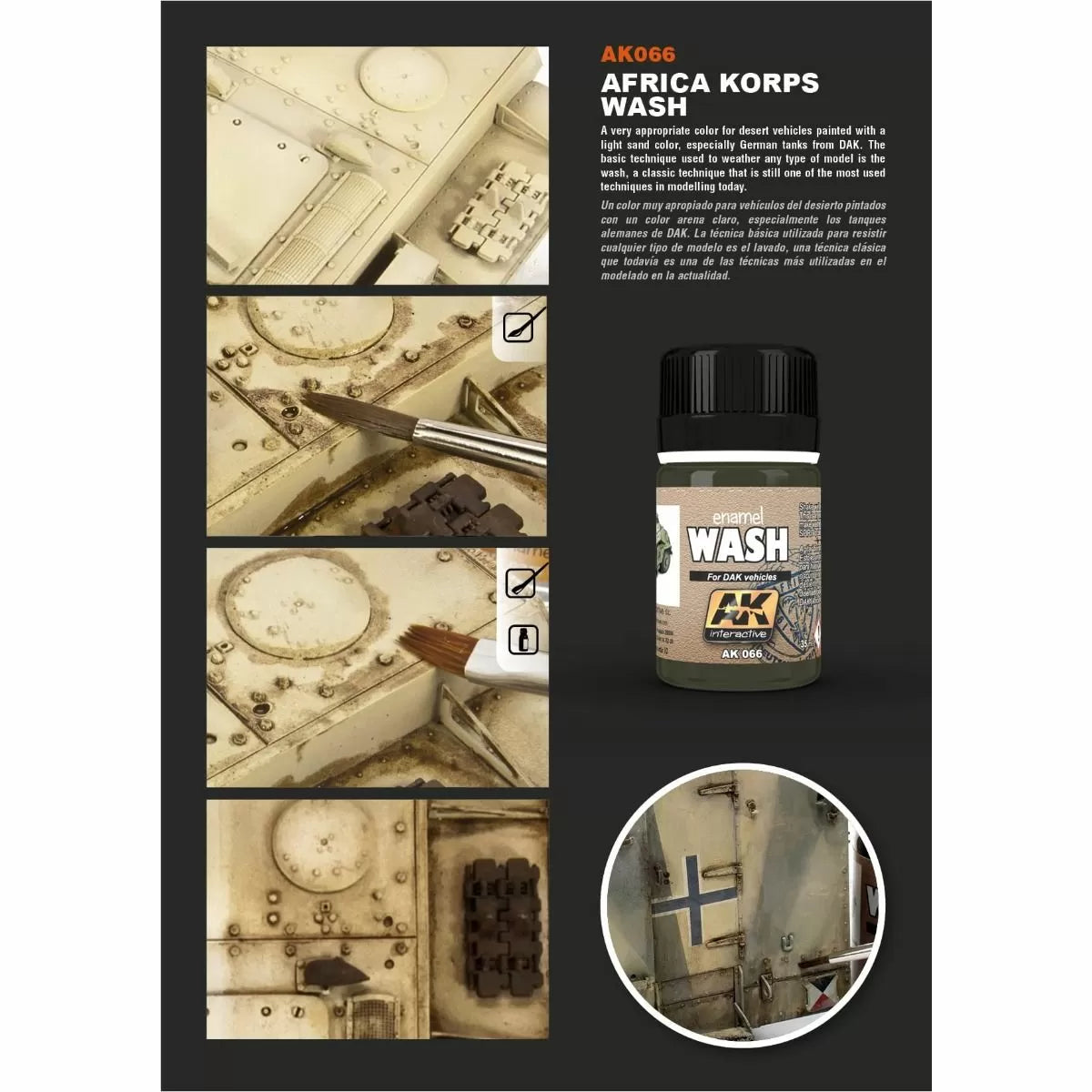 AK Interactive - Weathering Products - Africa Korps Wash 35ml