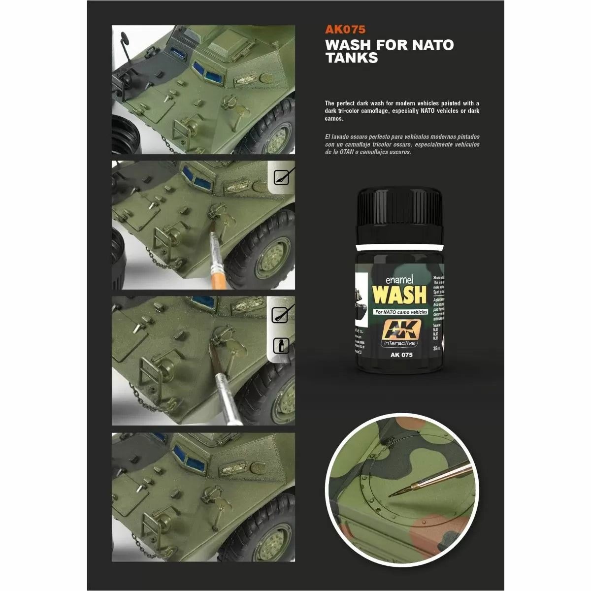 AK Interactive - Weathering Products - Wash for Nato Tanks 35ml