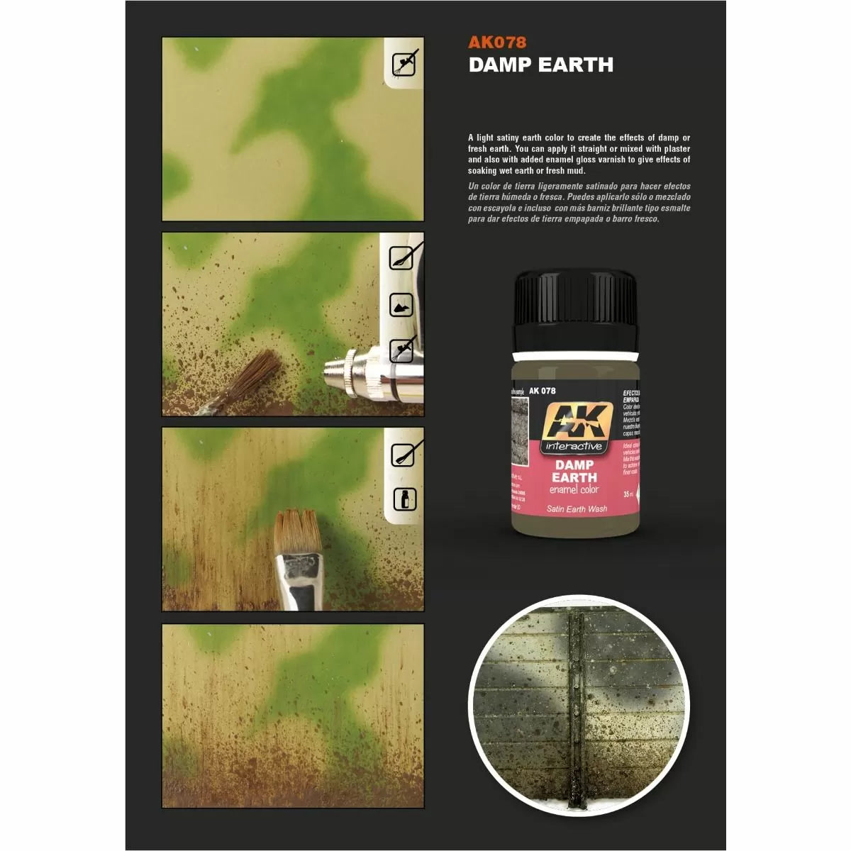 AK Interactive - Weathering Products - Damp Earth Effects 35ml