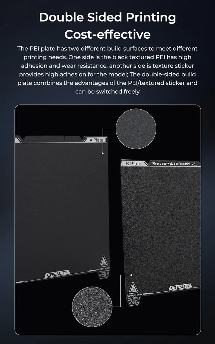 Creality K1/Ender 3 V3 Black Texture PEI Build Plate