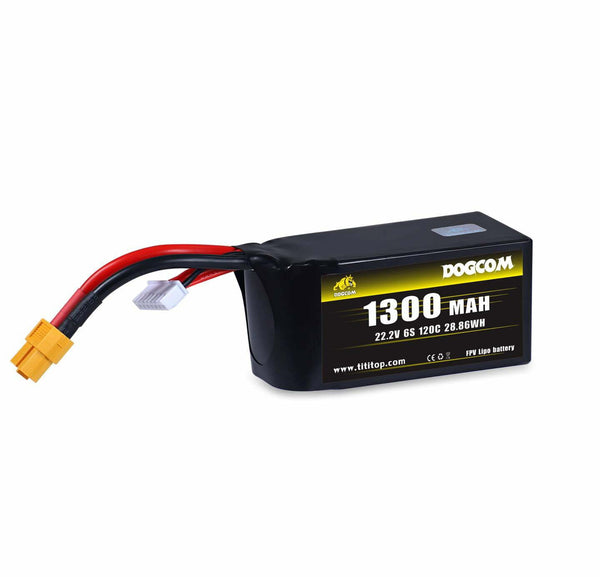 Dogcom 120C 6S 1300mAh 22.2V LiPo Battery XT60