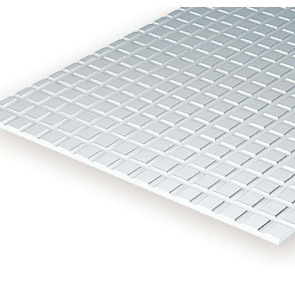Evergreen 4514 Styrene Sidewalk Sheet, 1/8 in Squares, 6 x 12 in